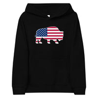 Last Stand / Bison American Flag / Kids fleece hoodie / MM
