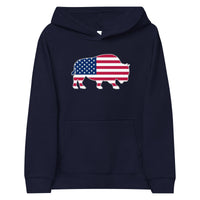 Last Stand / Bison American Flag / Kids fleece hoodie / MM