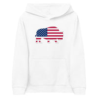 Last Stand / Bison American Flag / Kids fleece hoodie / MM