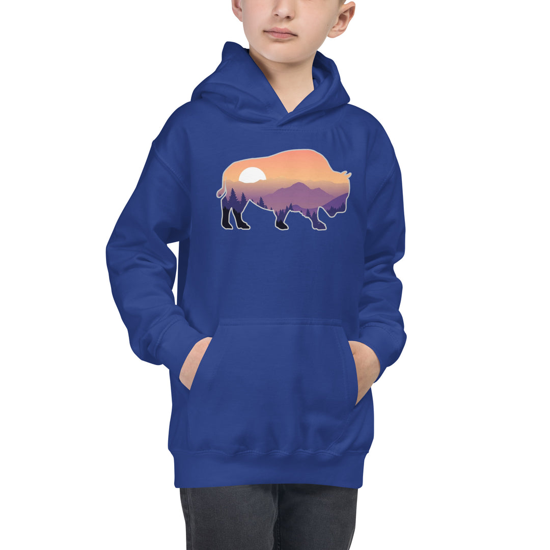 Last Stand / Bison Mountain Sunset / Kids Hoodie / MM