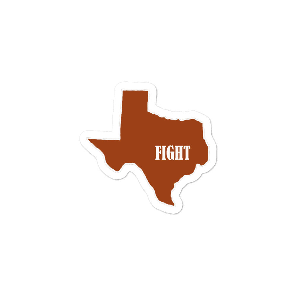Bubble-free Texas Fight stickers.
