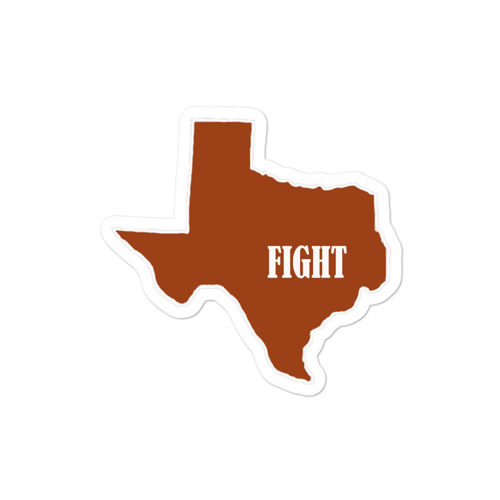 Bubble-free Texas Fight stickers.