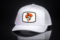 Oklahoma State / Pistol Pete Face Square / Curved Bill Mesh Snapback / 135 / OKSTATE005