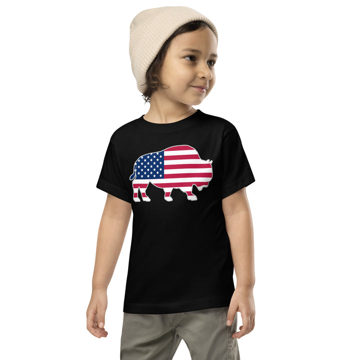 Last Stand / Bison American Flag / Toddler Short Sleeve Tee / MM