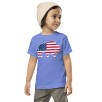 Last Stand / Bison American Flag / Toddler Short Sleeve Tee / MM
