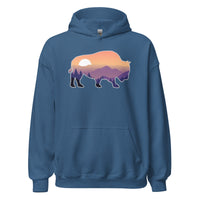 Last Stand / Bison Mountain Sunset / Unisex Hoodie . MM