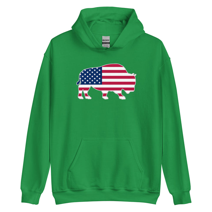 Last Stand / Bison American Flag / Unisex Hoodie / MM