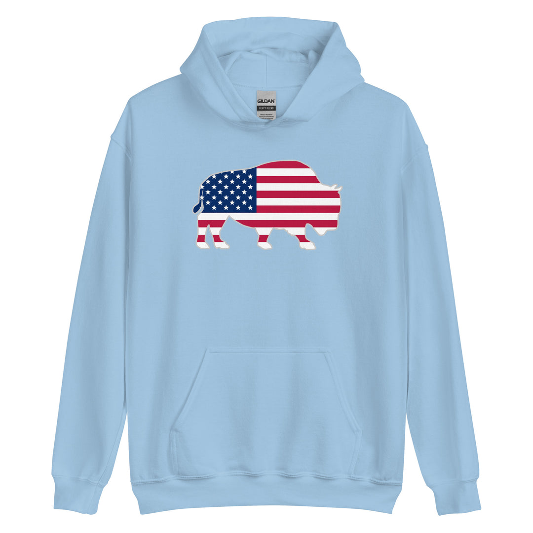 Last Stand / Bison American Flag / Unisex Hoodie / MM