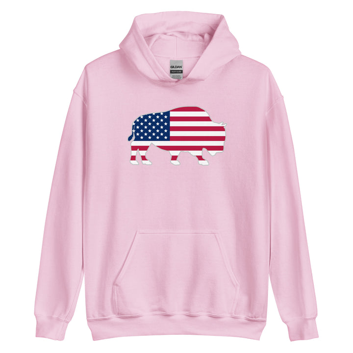 Last Stand / Bison American Flag / Unisex Hoodie / MM