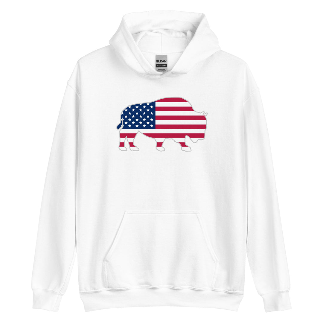 Last Stand / Bison American Flag / Unisex Hoodie / MM