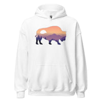 Last Stand / Bison Mountain Sunset / Unisex Hoodie . MM