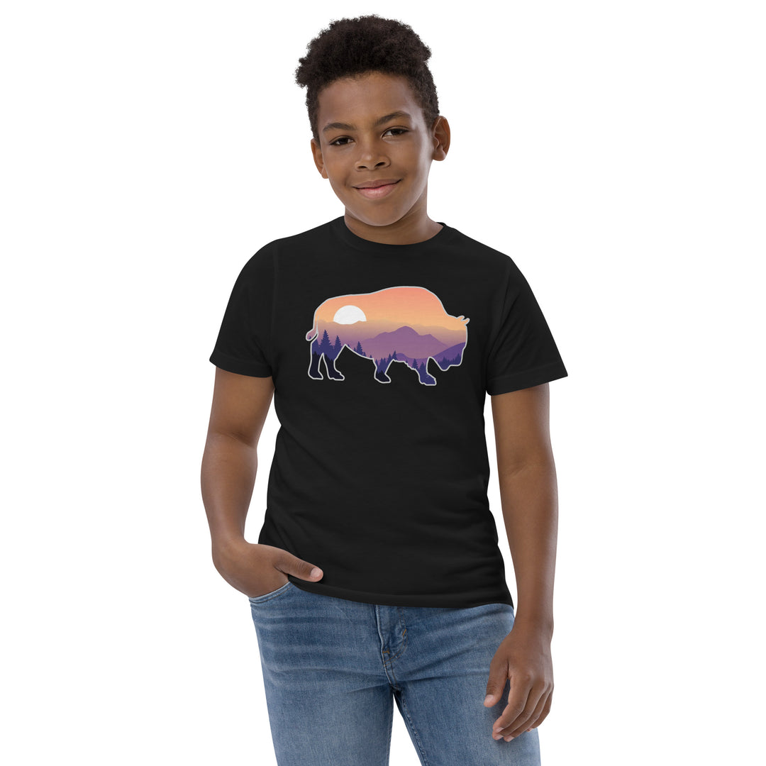 Last Stand / Bison Mountain Sunset / Youth jersey t-shirt / MM