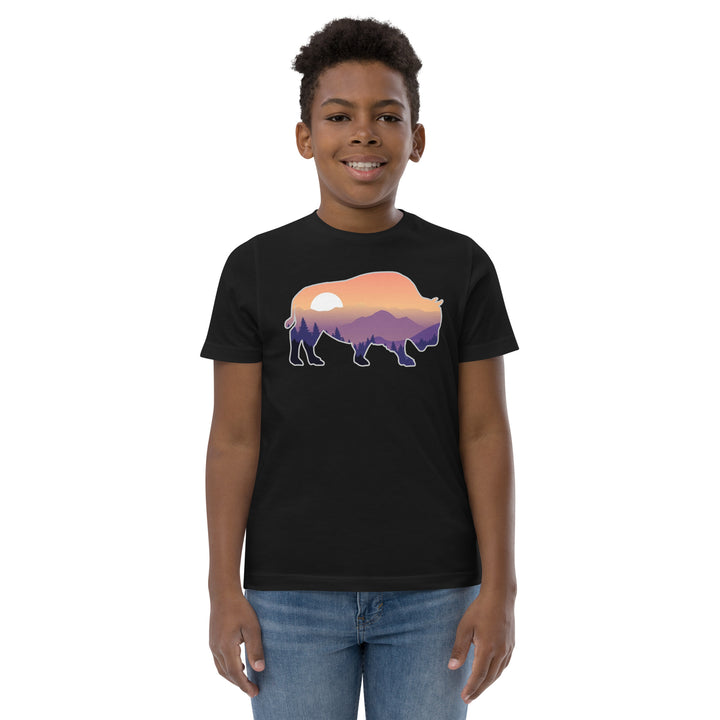 Last Stand / Bison Mountain Sunset / Youth jersey t-shirt / MM