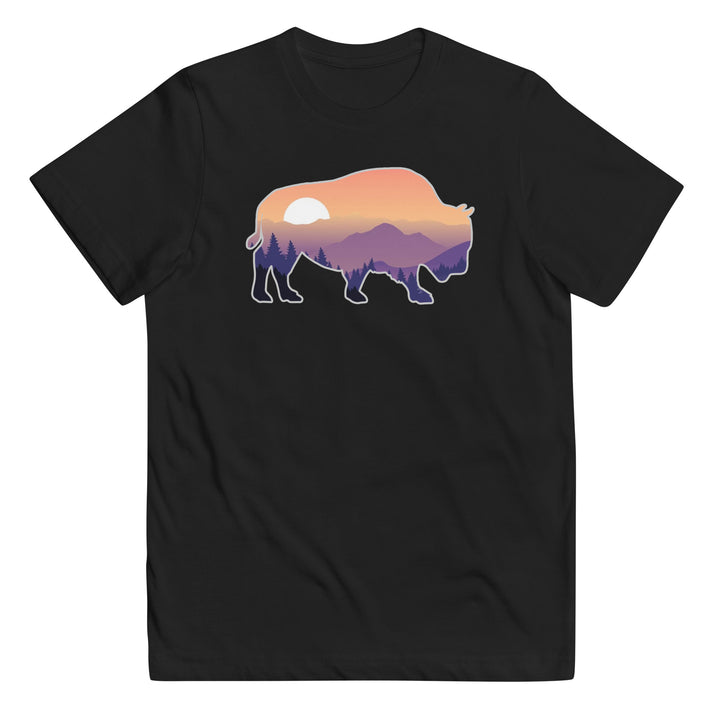 Last Stand / Bison Mountain Sunset / Youth jersey t-shirt / MM