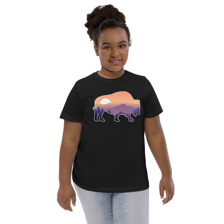 Last Stand / Bison Mountain Sunset / Youth jersey t-shirt / MM