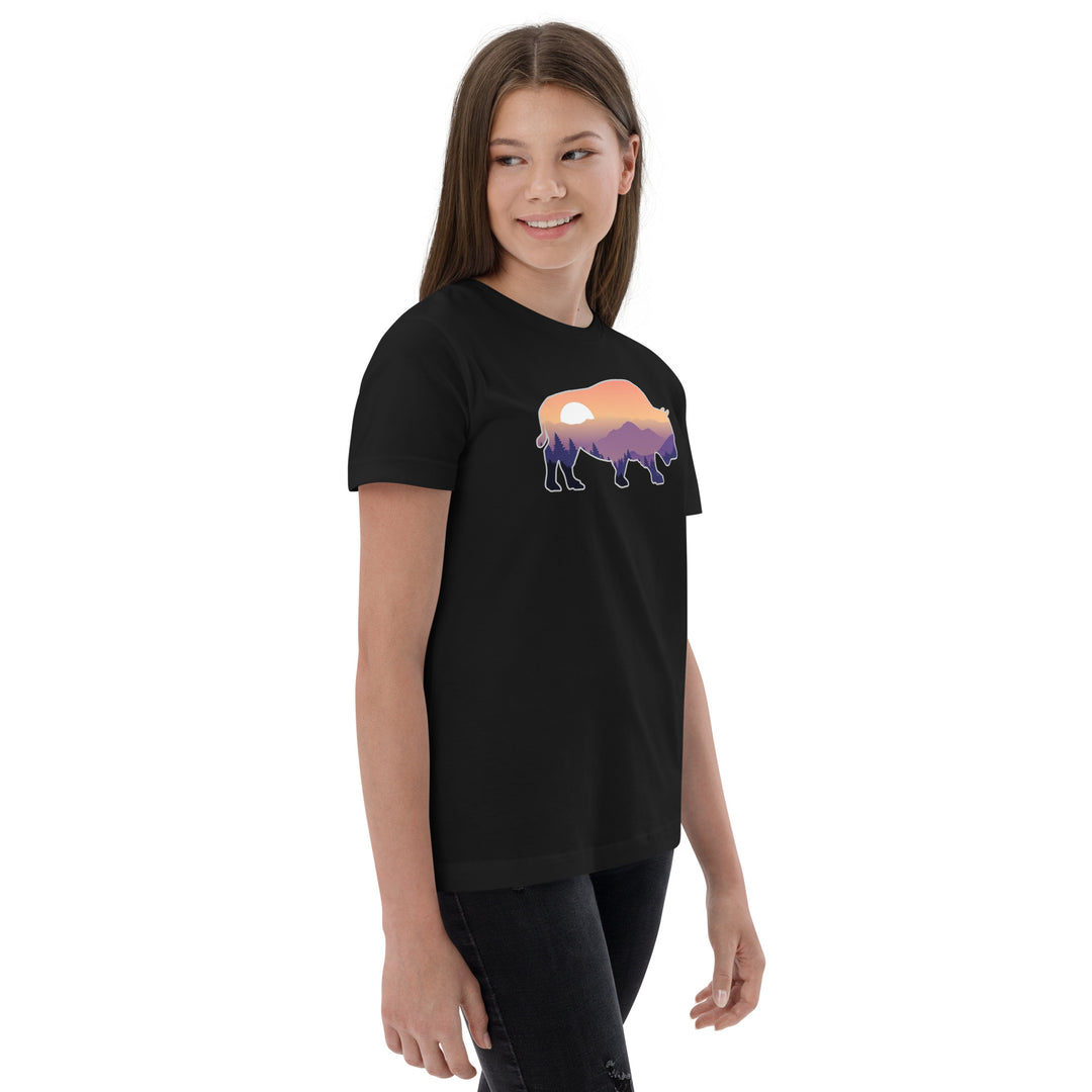 Last Stand / Bison Mountain Sunset / Youth jersey t-shirt / MM