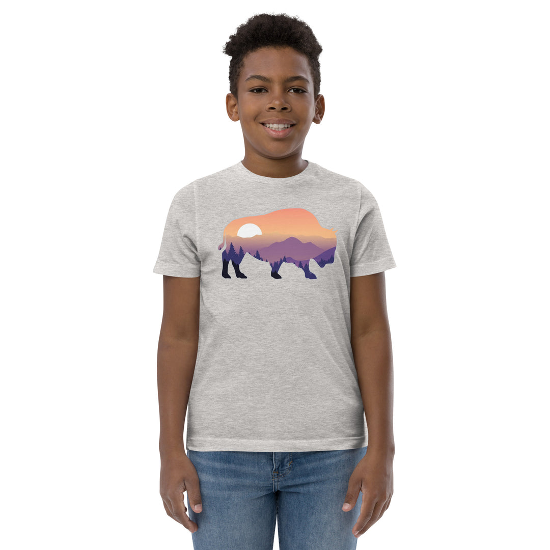 Last Stand / Bison Mountain Sunset / Youth jersey t-shirt / MM