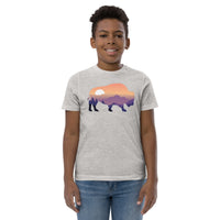 Last Stand / Bison Mountain Sunset / Youth jersey t-shirt / MM