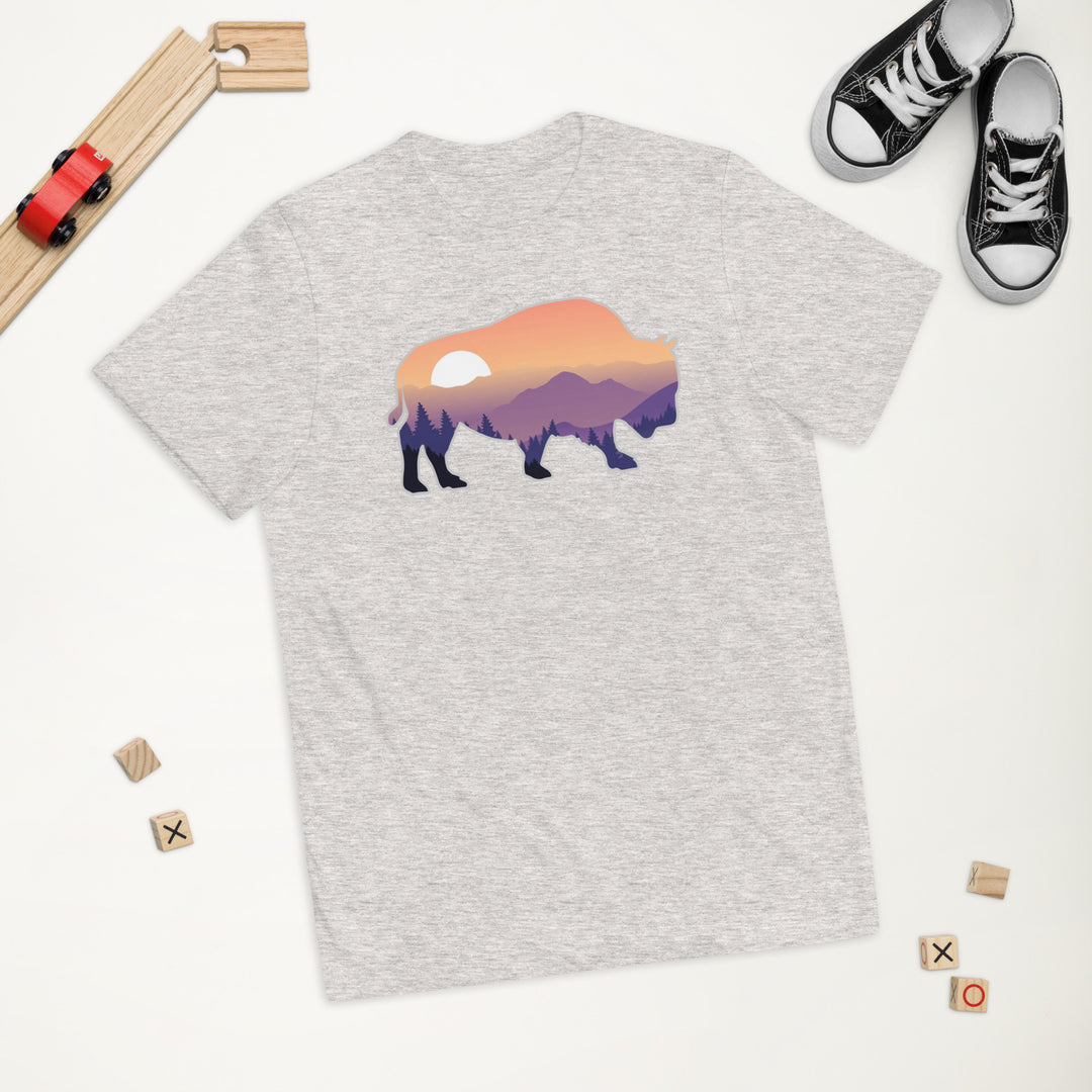 Last Stand / Bison Mountain Sunset / Youth jersey t-shirt / MM