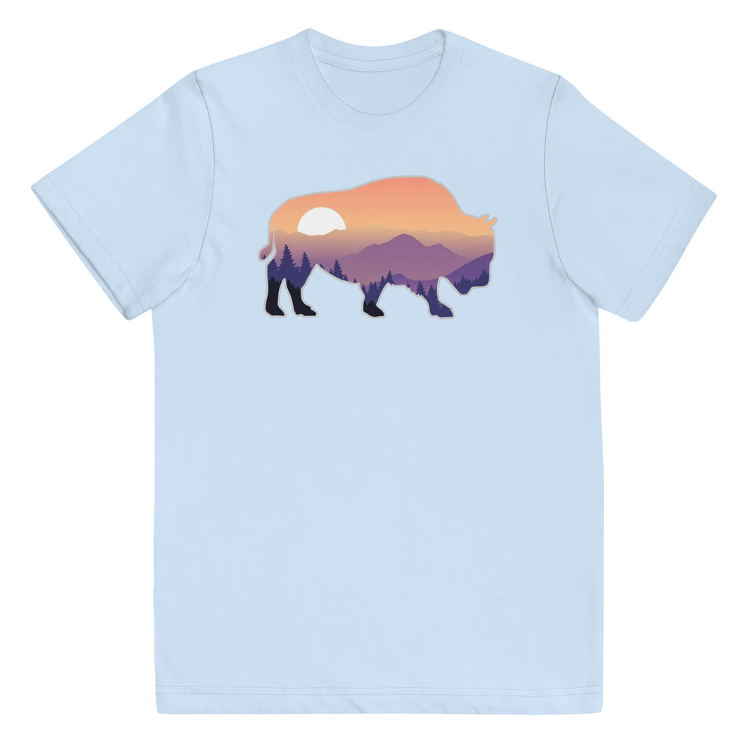 Last Stand / Bison Mountain Sunset / Youth jersey t-shirt / MM