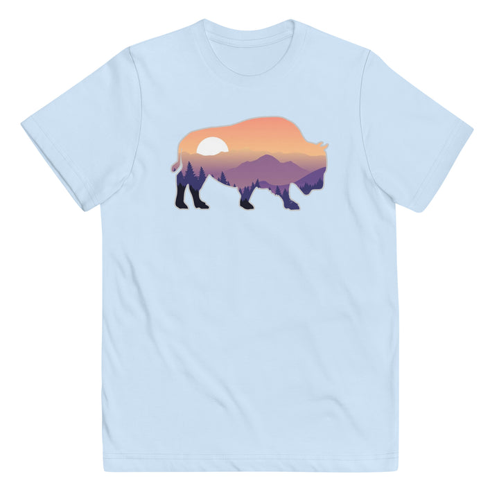 Last Stand / Bison Mountain Sunset / Youth jersey t-shirt / MM