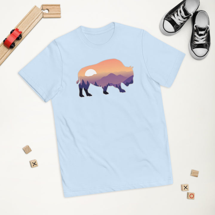 Last Stand / Bison Mountain Sunset / Youth jersey t-shirt / MM