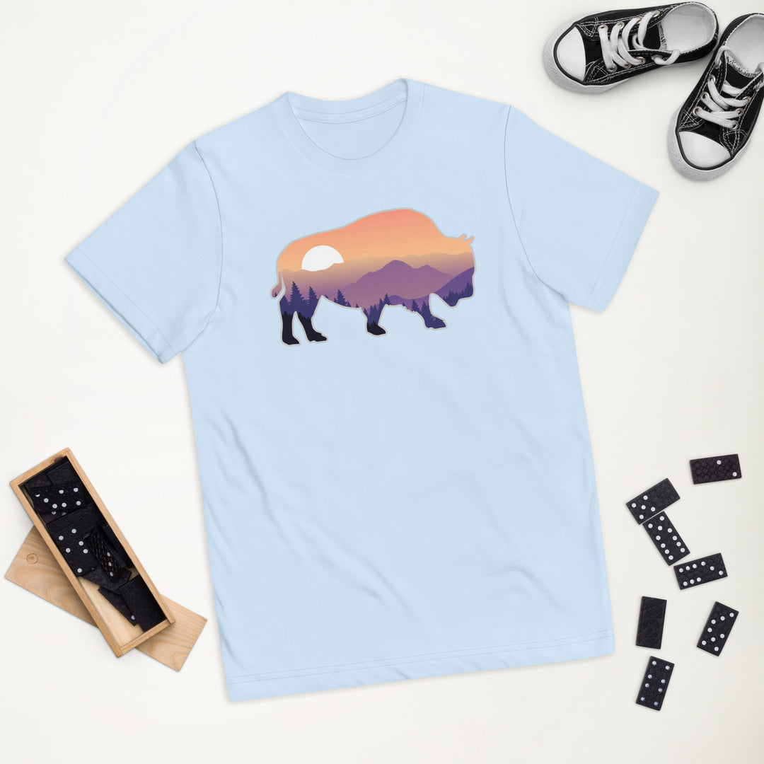 Last Stand / Bison Mountain Sunset / Youth jersey t-shirt / MM