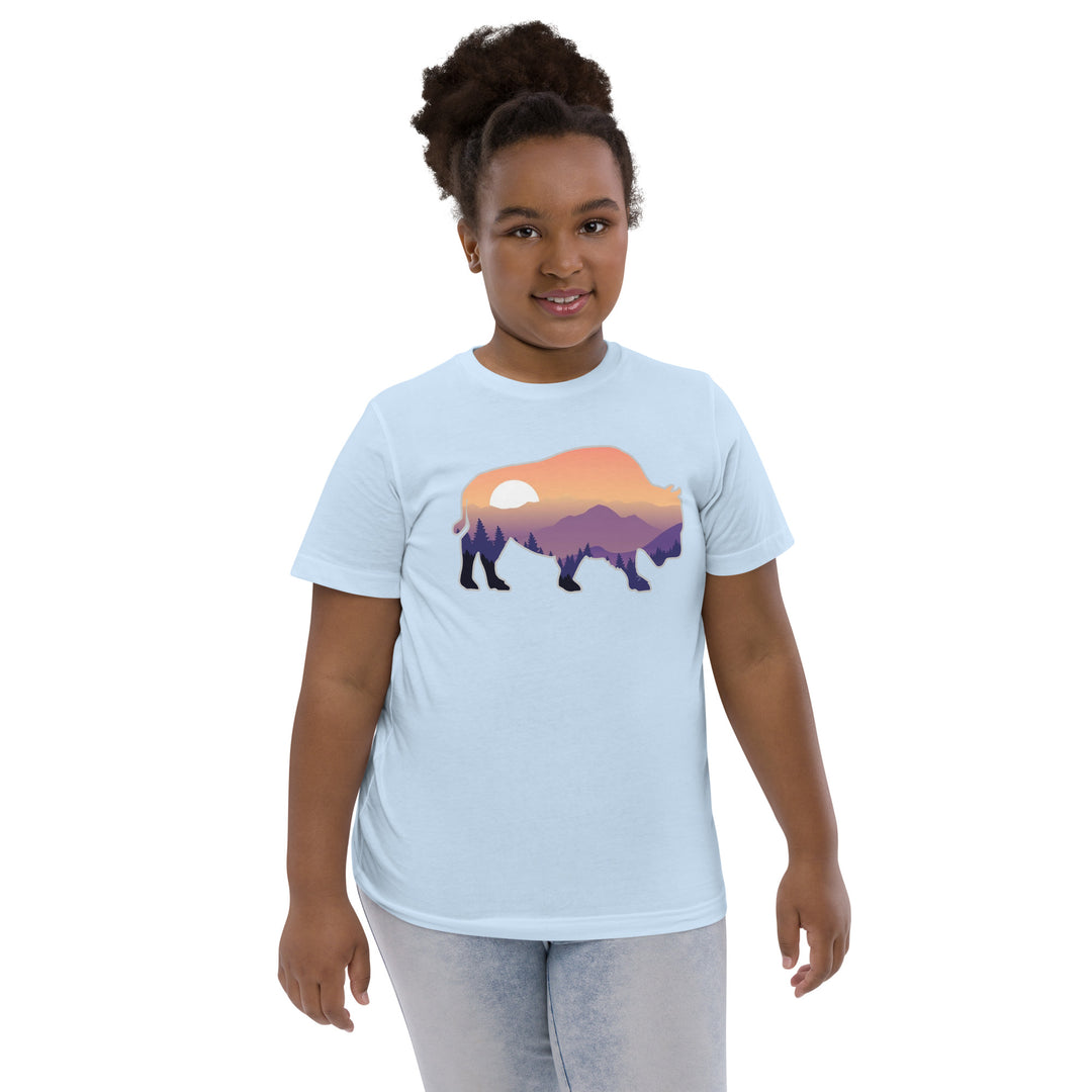 Last Stand / Bison Mountain Sunset / Youth jersey t-shirt / MM