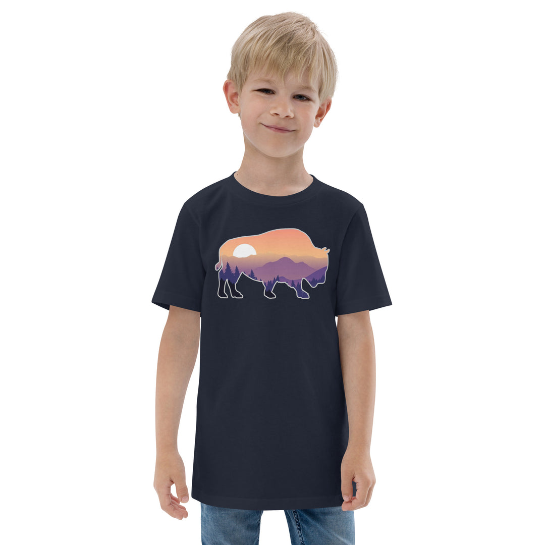 Last Stand / Bison Mountain Sunset / Youth jersey t-shirt / MM