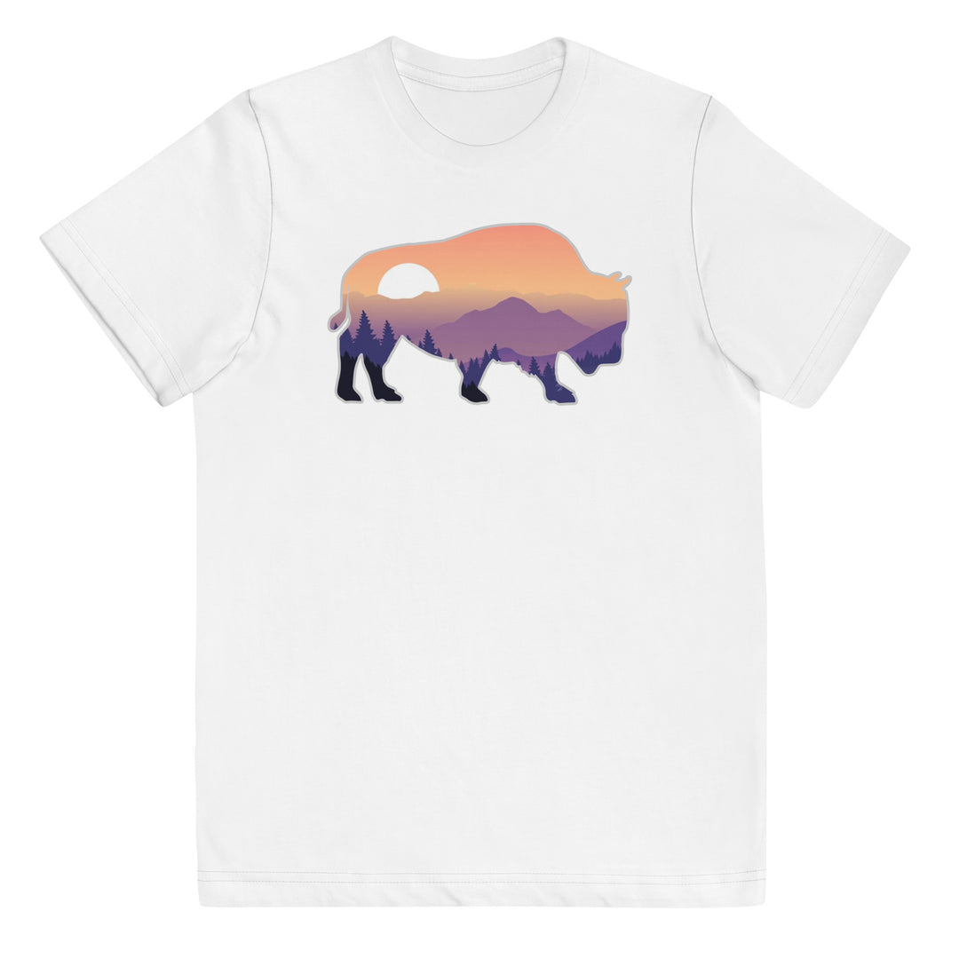 Last Stand / Bison Mountain Sunset / Youth jersey t-shirt / MM