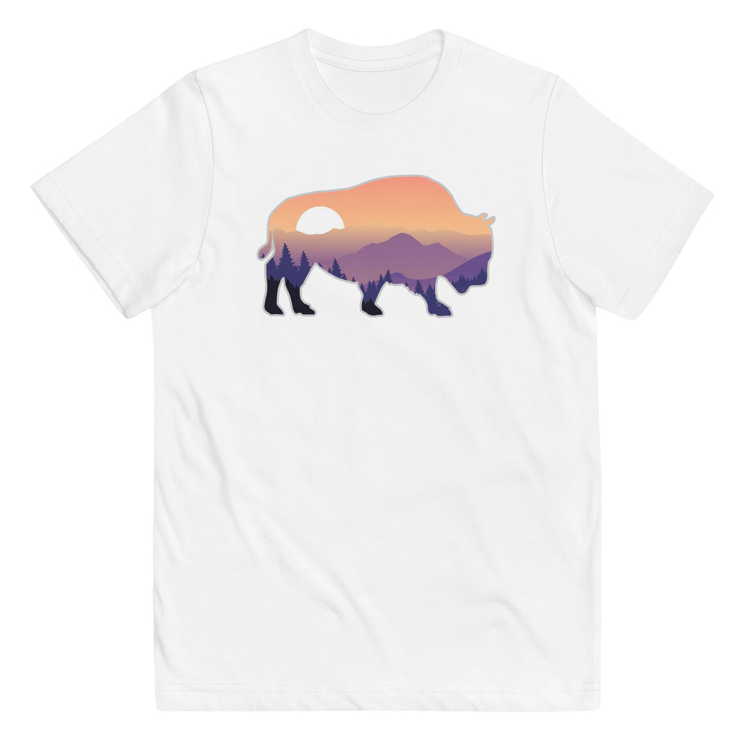 Last Stand / Bison Mountain Sunset / Youth jersey t-shirt / MM