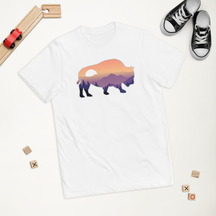 Last Stand / Bison Mountain Sunset / Youth jersey t-shirt / MM