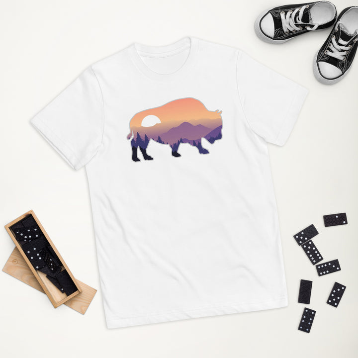 Last Stand / Bison Mountain Sunset / Youth jersey t-shirt / MM